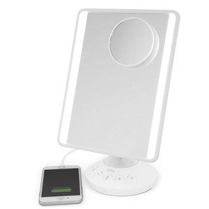 iHome Reflect Adjustable Vanity Mirror Bluetooth Audio LED Speakerphone iCVBT22